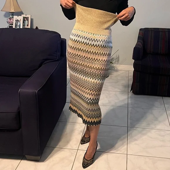 Missoni Golden Chevron knit midi skirt - Picture 3 of 10